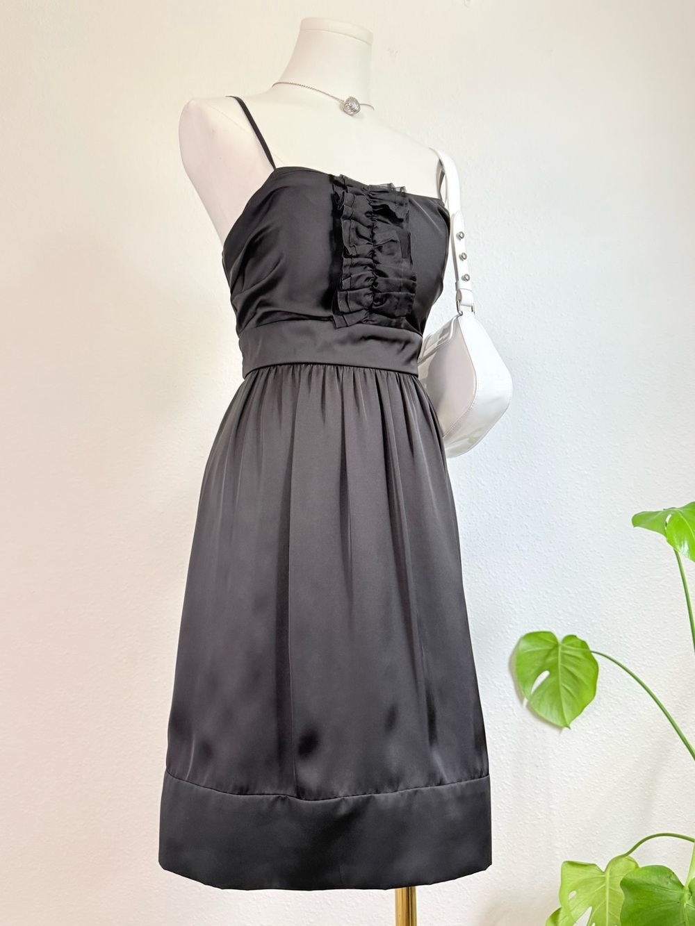 Y2K BCBG Paris Bubble Hem Little Black Dress Feminine Evening Wear Party